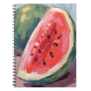 Watermelon Slice Fruit Watercolor Painting Notebook