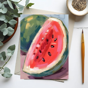 Watermelon Slice   Fruit Watercolor Painting Postcard