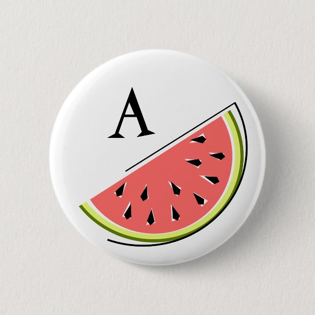 Watermelon Slice Monogram button (Front)