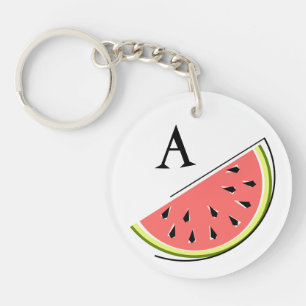 Watermelon Slice Monogram double-sided Key Ring