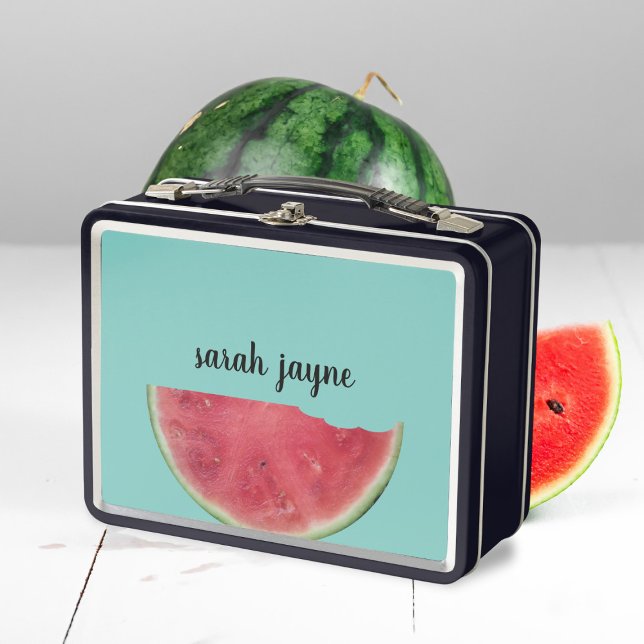 Watermelon Slice Personalised Metal Lunch Box (🍉Just add your name and enjoy another slice of watermelon! 🍉 )