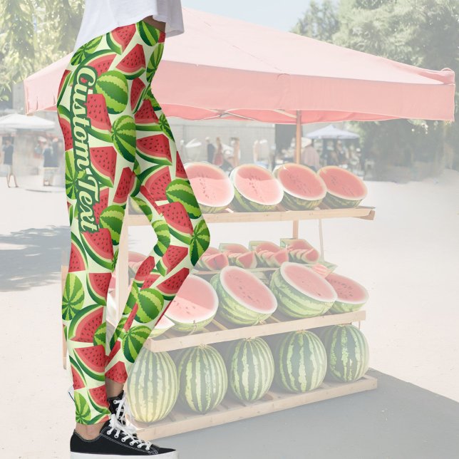 Watermelon slice seamless background leggings (Creator Uploaded)