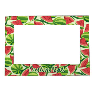 Watermelon Slice Seamless Background Magnetic Frame