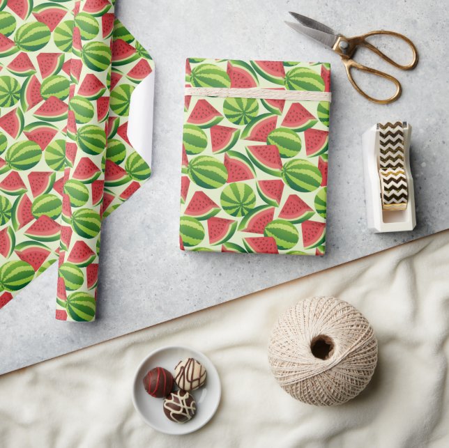 Watermelon slice seamless background wrapping paper (Crafts)