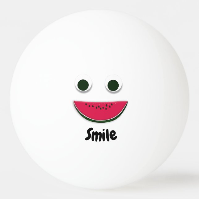 Watermelon Slice Smile, Funny Ping Pong Ball (Front)