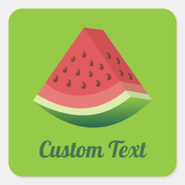 Watermelon Slice Square Sticker (Front)