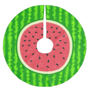 Watermelon Slice Summer Fruit with Rind Brushed Polyester Tree Skirt