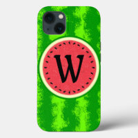 Watermelon Slice Summer Fruit with Rind Monogram