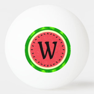 Watermelon Slice Summer Fruit with Rind Monogram Ping Pong Ball