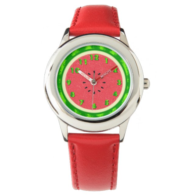 Watermelon Slice Summer Fruit with Rind Watch (Front)
