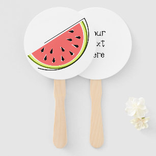 Watermelon Slice Text Hand Fan