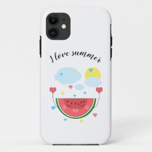 Watermelon slice, text, "I love summer" Case-Mate iPhone Case
