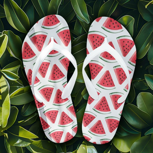 Watermelon Slices Cute Pink Summer Fruit Jandals (Creator Uploaded)