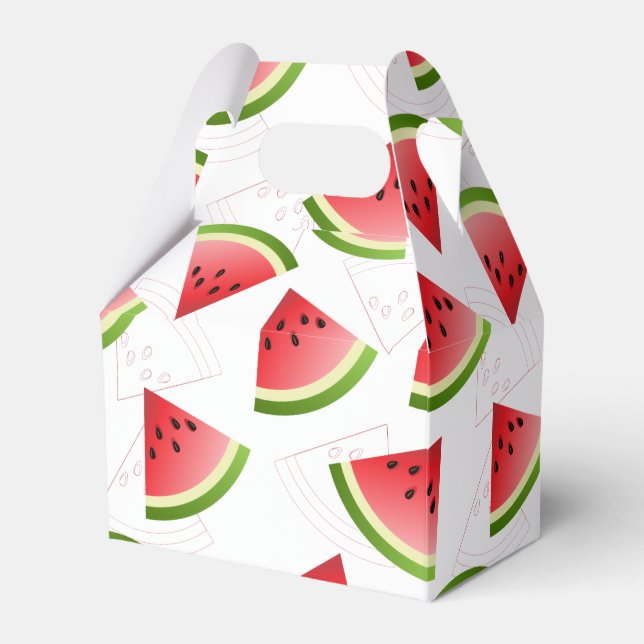 Watermelon Slices Minimalist Pattern Favour Box (Front Side)