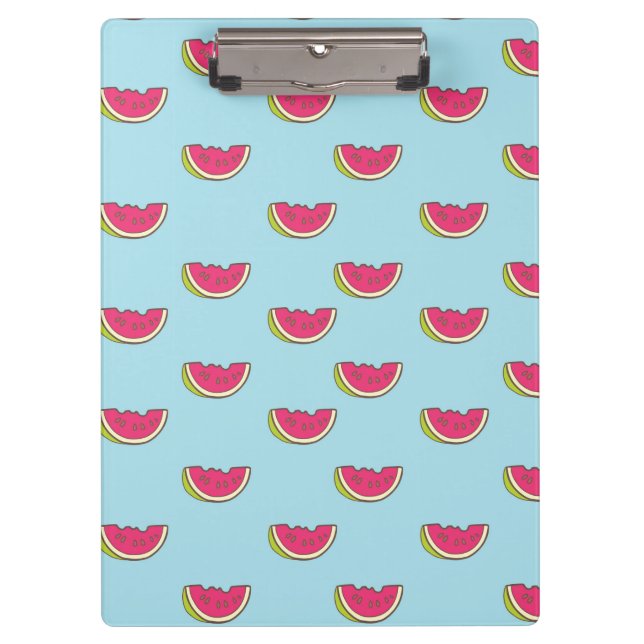 Watermelon Slices on Teal Pattern Clipboard (Front)