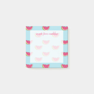 Watermelon Slices on Teal Pattern Post-it Notes