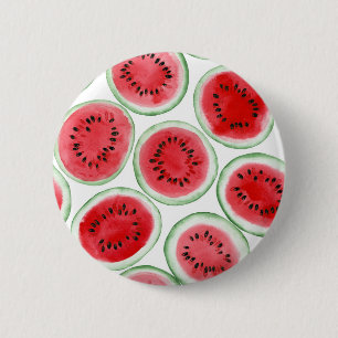 Watermelon slices pattern 6 cm round badge