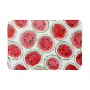Watermelon slices pattern bath mat