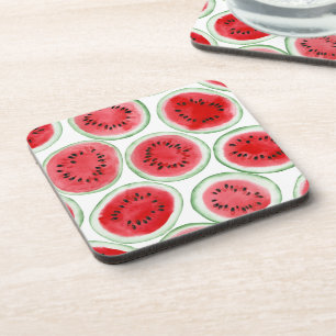 Watermelon slices pattern coaster