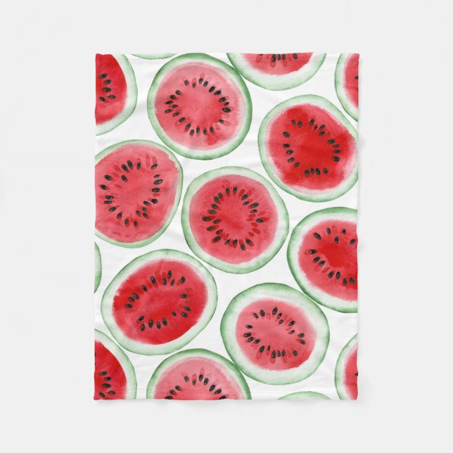 Watermelon slices pattern fleece blanket (Front)
