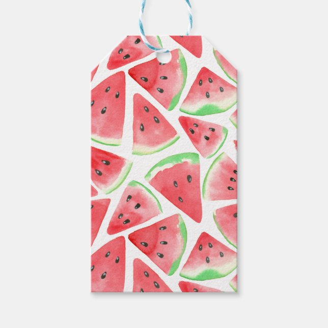 Watermelon slices pattern gift tags (Front)