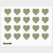 Watermelon Slices Pattern Heart Sticker (Sheet)