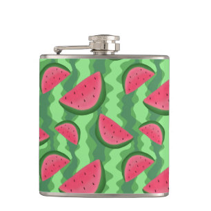 Watermelon Slices Pattern Hip Flask