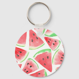 Watermelon slices pattern key ring