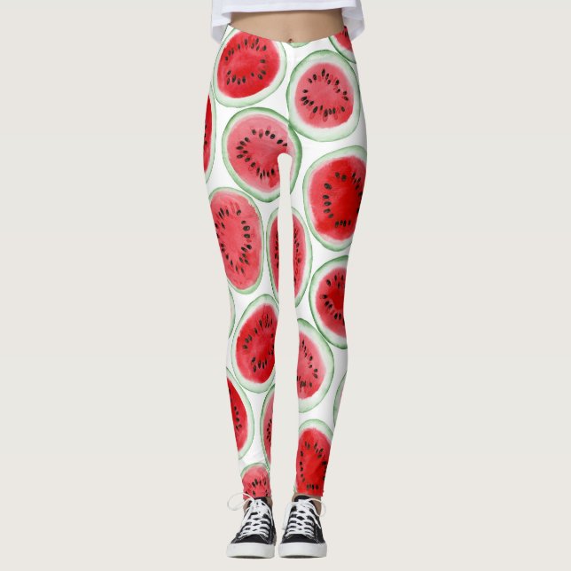 Watermelon slices pattern leggings (Front)