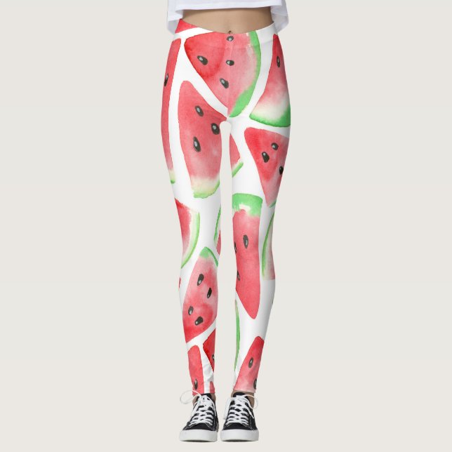 Watermelon slices pattern leggings (Front)