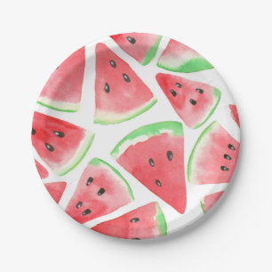 Watermelon slices pattern paper plate
