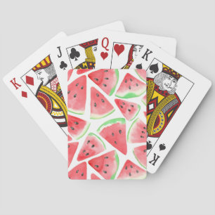 Watermelon slices pattern playing cards