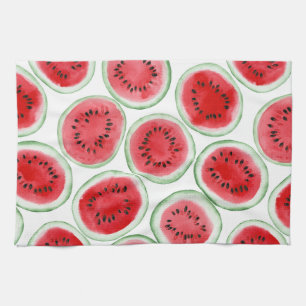 Watermelon slices pattern tea towel