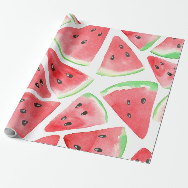 Watermelon slices pattern wrapping paper (Unrolled)
