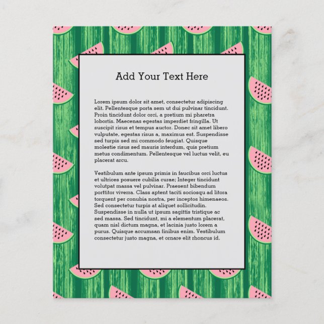 Watermelon Slices Tropical Juicy Fruit Flyer (Front)
