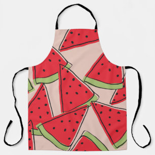 watermelon slices with pink background seamless pa apron