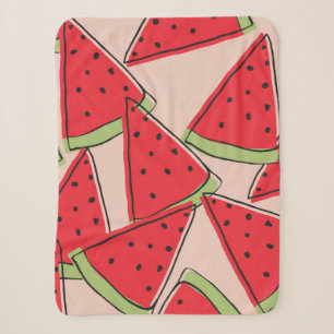 watermelon slices with pink background seamless pa sherpa blanket