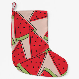 watermelon slices with pink background seamless pa small christmas stocking