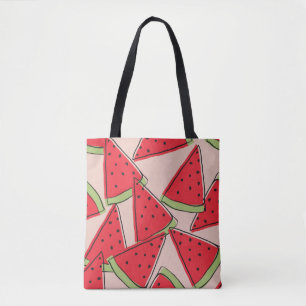 watermelon slices with pink background seamless pa tote bag