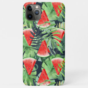 Watermelon slices with tropical leaves Case-Mate iPhone case