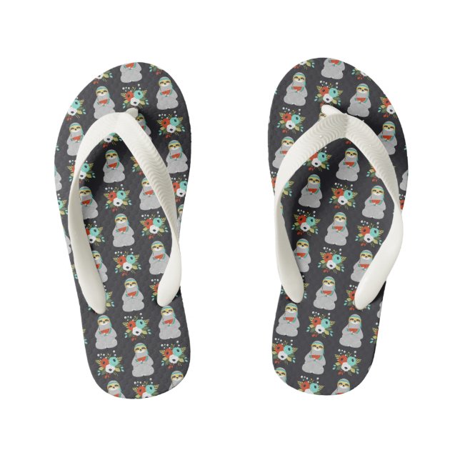 Watermelon Sloth Pattern Kid's Jandals (Footbed)