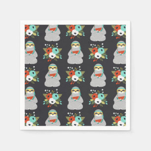 Watermelon Sloth Pattern Napkin