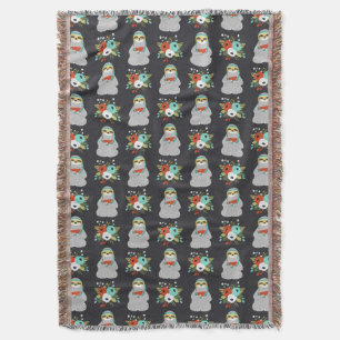 Watermelon Sloth Pattern Throw Blanket