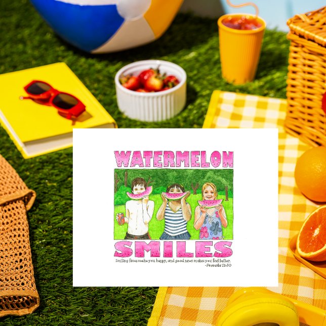 Watermelon Smiles Inspirational Postcard (Creator Uploaded)