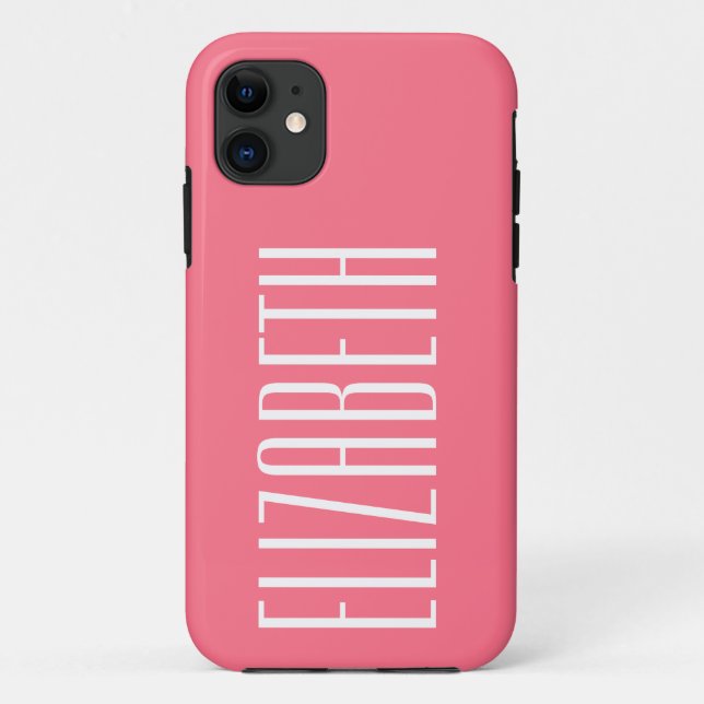 Watermelon Sorbet Solid Colour | Minimalist Name Case-Mate iPhone Case (Back)