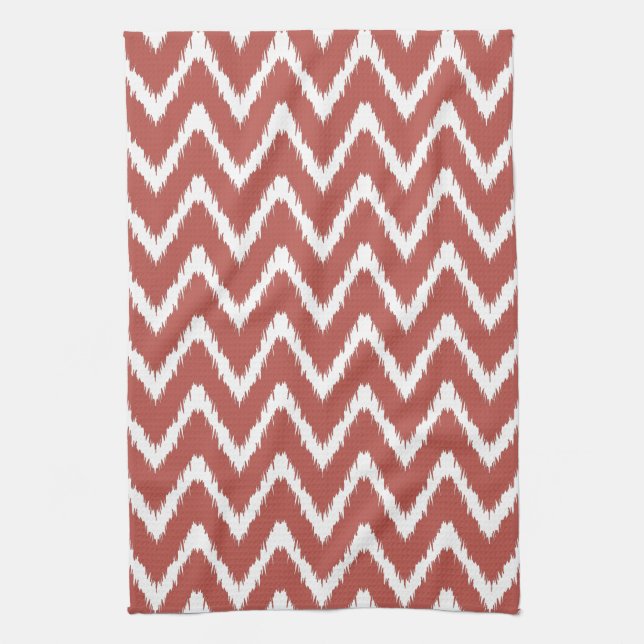 Watermelon Southern Cottage Chevrons Tea Towel (Vertical)