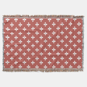 Watermelon Southern Cottage Fleur de Lys Throw Blanket