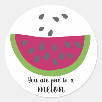 watermelon + spell classic round sticker