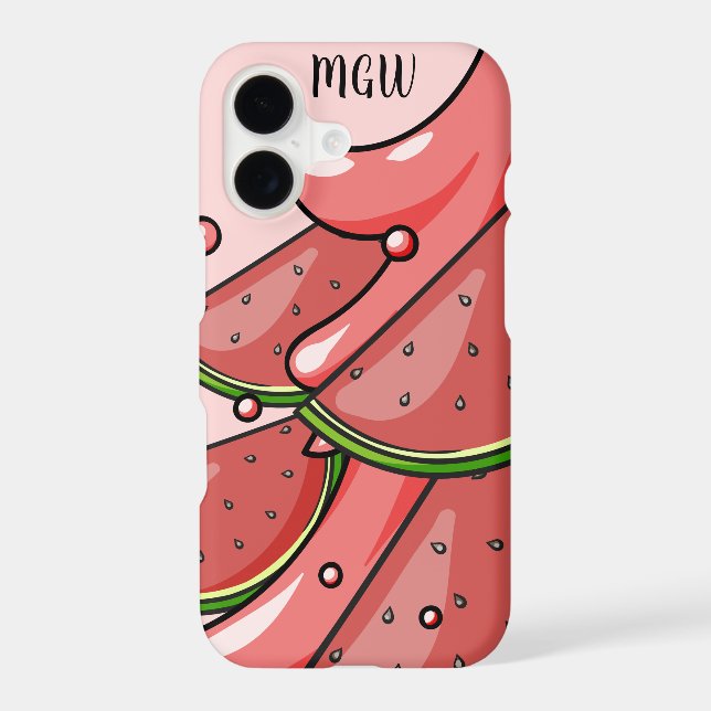 Watermelon Splash custom monogram phone cases (Back)
