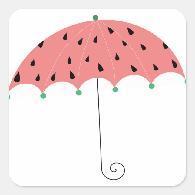 Watermelon Spring Umbrella Square Sticker (Front)